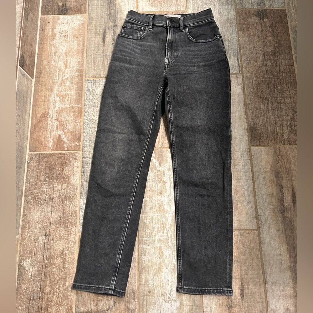 Everlane The Cheeky Jean Washed Black Wash Hi-Rise Size 24 Crop - Picture 2 of 7